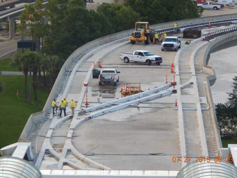 Orlando International Airport (MCO) - View from the bridge between Parking  Garage C and the South Airport APM Complex