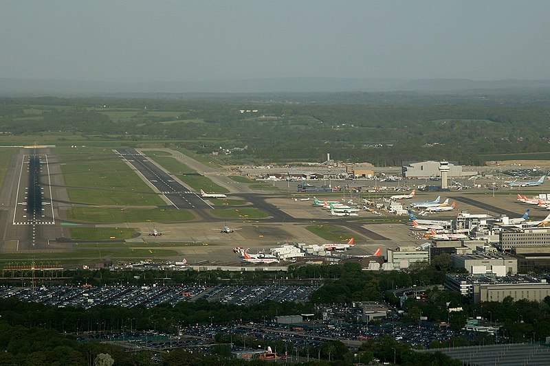 Aerial view of Gatwick Airport
