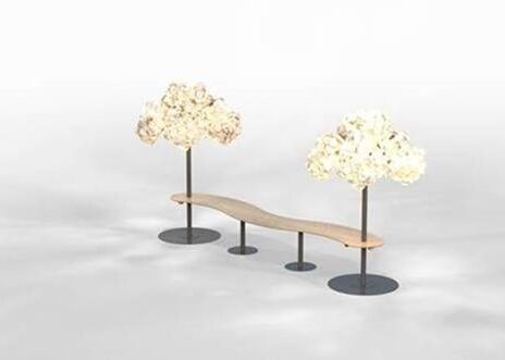Leaf Lamp Metal Tree and Seamless Table