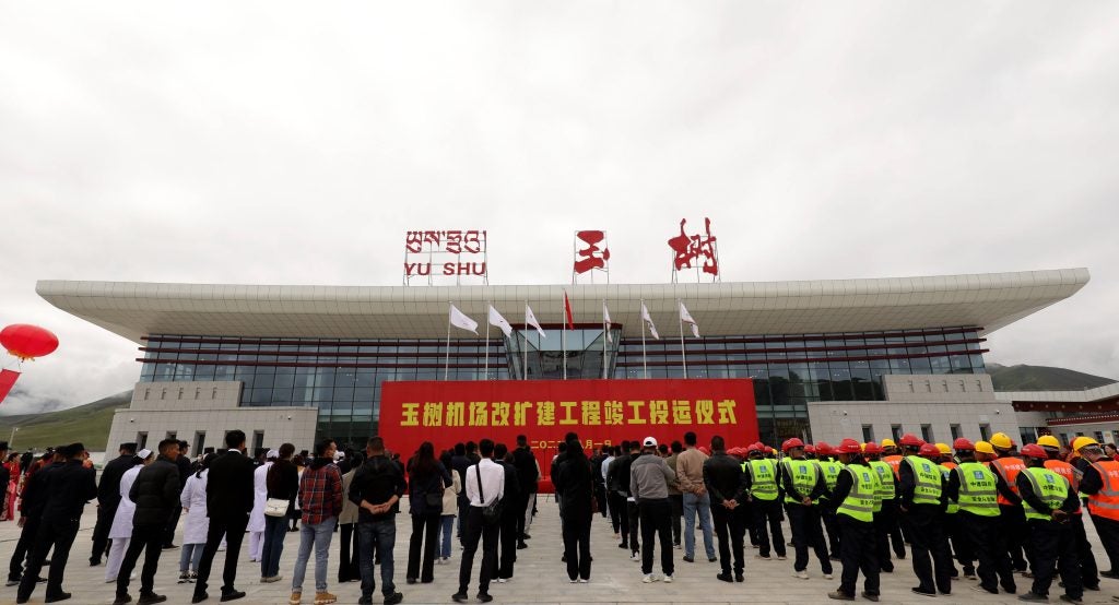 The opening ceremony of Yushu Batang Airport in China, the tenth highest altitude airport in the world