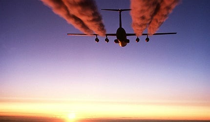 Between 1990 and 2006, the aviation industry's carbon footprint
